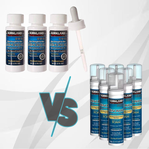 Kirkland Minoxidil Liquid vs Foam. Which one is better for you?