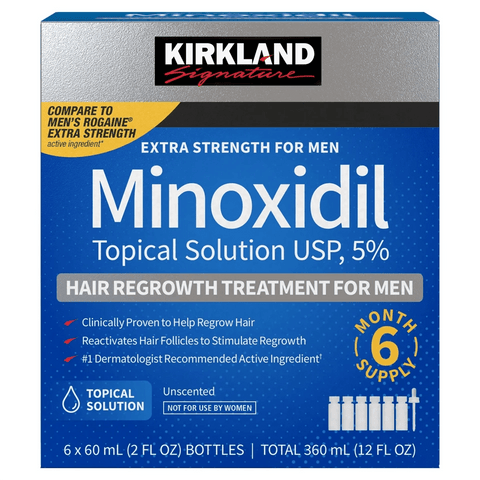 Kirkland Minoxidil Solution 5% Hair Regrowth Treatment - 6 Months Supply